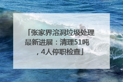 张家界溶洞垃圾处理最新进展：清理51吨，4人停职检查