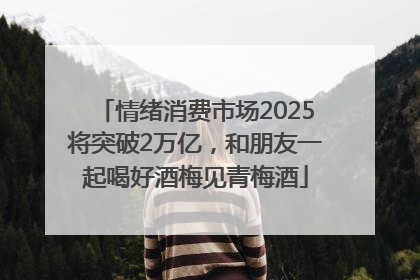 情绪消费市场2025将突破2万亿，和朋友一起喝好酒梅见青梅酒