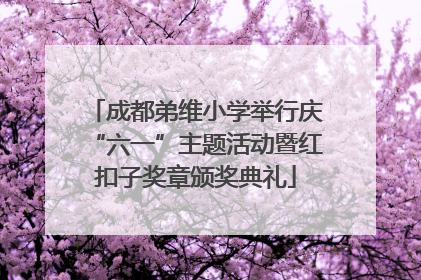 成都弟维小学举行庆“六一”主题活动暨红扣子奖章颁奖典礼