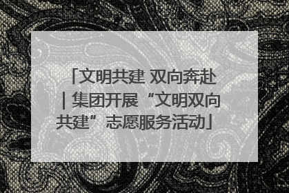 文明共建 双向奔赴｜集团开展“文明双向共建”志愿服务活动