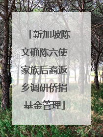 新加坡陈文确陈六使家族后裔返乡调研侨捐基金管理