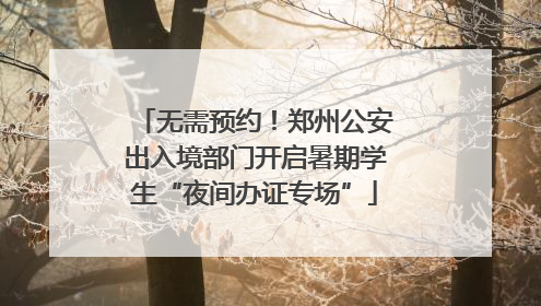 无需预约！郑州公安出入境部门开启暑期学生“夜间办证专场”