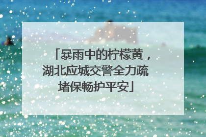 暴雨中的柠檬黄，湖北应城交警全力疏堵保畅护平安