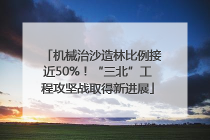 机械治沙造林比例接近50%！“三北”工程攻坚战取得新进展