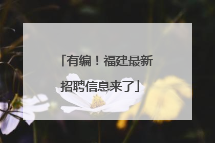 有编！福建最新招聘信息来了