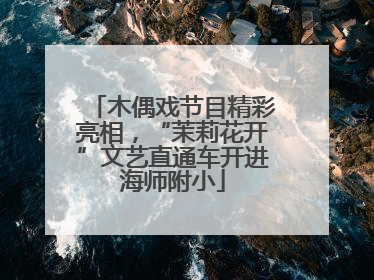木偶戏节目精彩亮相，“茉莉花开”文艺直通车开进海师附小