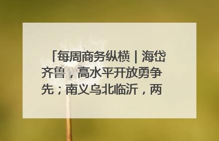 每周商务纵横｜海岱齐鲁，高水平开放勇争先；南义乌北临沂，两扇窗里观外贸