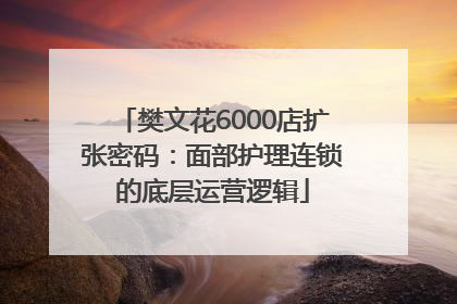 樊文花6000店扩张密码：面部护理连锁的底层运营逻辑
