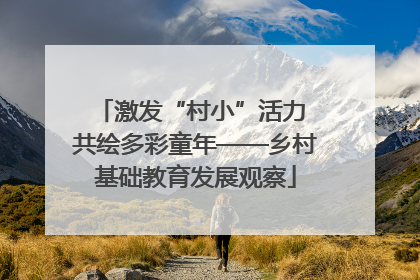 激发“村小”活力 共绘多彩童年——乡村基础教育发展观察