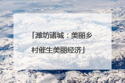 潍坊诸城：美丽乡村催生美丽经济