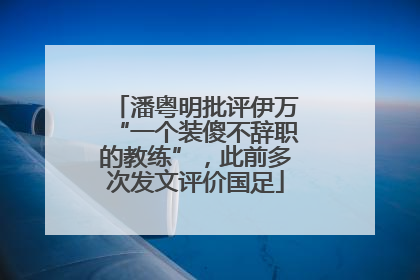 潘粤明批评伊万“一个装傻不辞职的教练”，此前多次发文评价国足