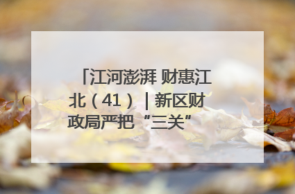 江河澎湃 财惠江北（41）｜新区财政局严把“三关” 绘就“良田美景”