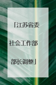 江苏省委社会工作部部长调整