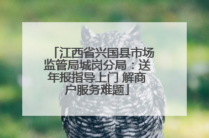 江西省兴国县市场监管局城岗分局：送年报指导上门 解商户服务难题