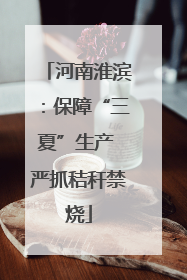 河南淮滨：保障“三夏”生产 严抓秸秆禁烧