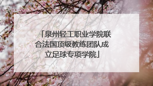 泉州轻工职业学院联合法国顶级教练团队成立足球专项学院