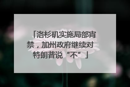 洛杉矶实施局部宵禁，加州政府继续对特朗普说“不”