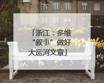浙江：多维“叙事”做好大运河文章