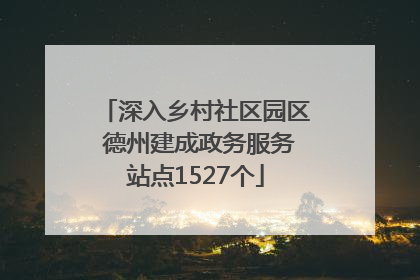 深入乡村社区园区 德州建成政务服务站点1527个