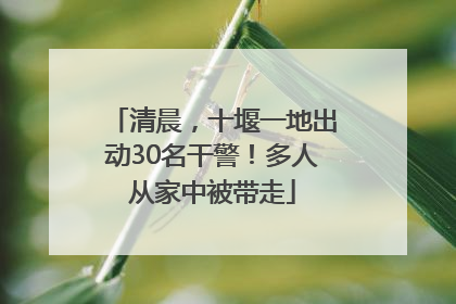 清晨，十堰一地出动30名干警！多人从家中被带走
