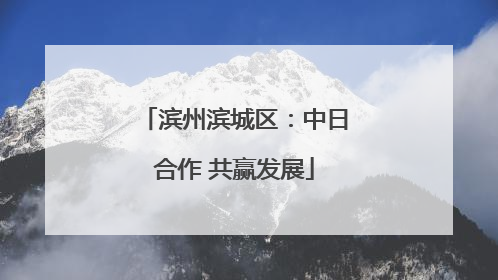 滨州滨城区：中日合作 共赢发展