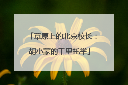 草原上的北京校长：胡小蒙的千里托举
