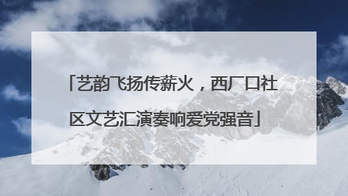 艺韵飞扬传薪火，西厂口社区文艺汇演奏响爱党强音
