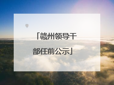 赣州领导干部任前公示