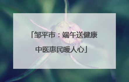 邹平市：端午送健康 中医惠民暖人心