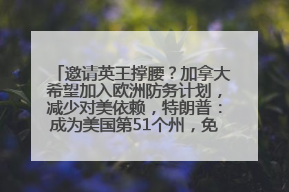 邀请英王撑腰？加拿大希望加入欧洲防务计划，减少对美依赖，特朗普：成为美国第51个州，免费用“金穹”