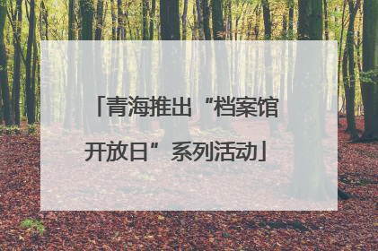 青海推出“档案馆开放日”系列活动