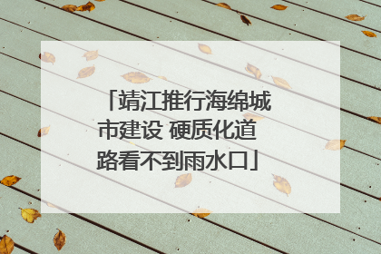 靖江推行海绵城市建设 硬质化道路看不到雨水口