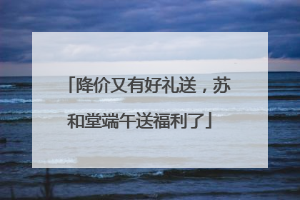 降价又有好礼送，苏和堂端午送福利了