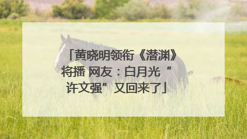 黄晓明领衔《潜渊》将播 网友：白月光“许文强”又回来了