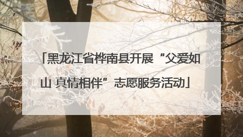 黑龙江省桦南县开展“父爱如山 真情相伴”志愿服务活动