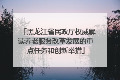 黑龙江省民政厅权威解读养老服务改革发展的重点任务和创新举措