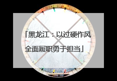 黑龙江：以过硬作风全面履职勇于担当