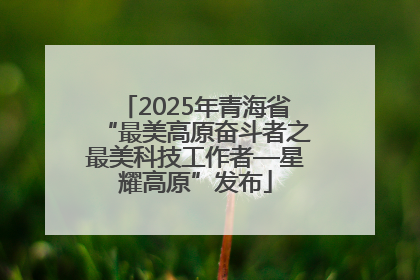 2025年青海省“最美高原奋斗者之最美科技工作者—星耀高原”发布
