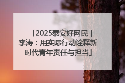 2025泰安好网民｜李涛：用实际行动诠释新时代青年责任与担当