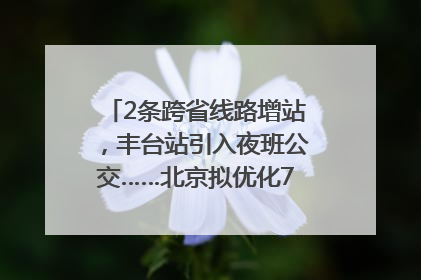 2条跨省线路增站，丰台站引入夜班公交……北京拟优化7条公交线！