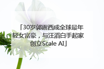 30岁郭露西成全球最年轻女富豪，与汪滔白手起家创立Scale AI
