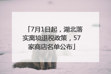 7月1日起，湖北落实离境退税政策，57家商店名单公布
