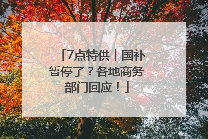 7点特供丨国补暂停了？各地商务部门回应！