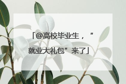 @高校毕业生，“就业大礼包”来了